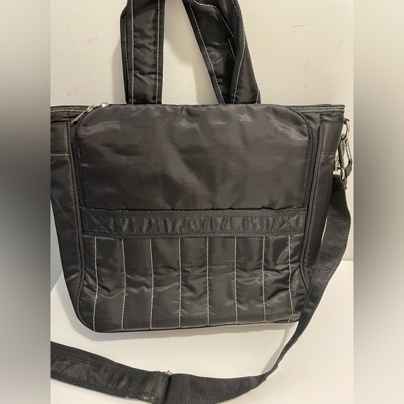 Lug Brand Black Quilted Laptop Bag & Laptop Sleeve Set Travel Crossbody Bag - Picture 5 of 7